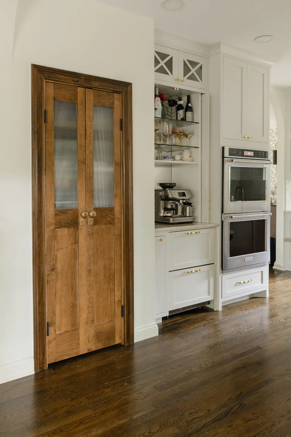 Scotsman Lane kitchen beverage station and wall ovens