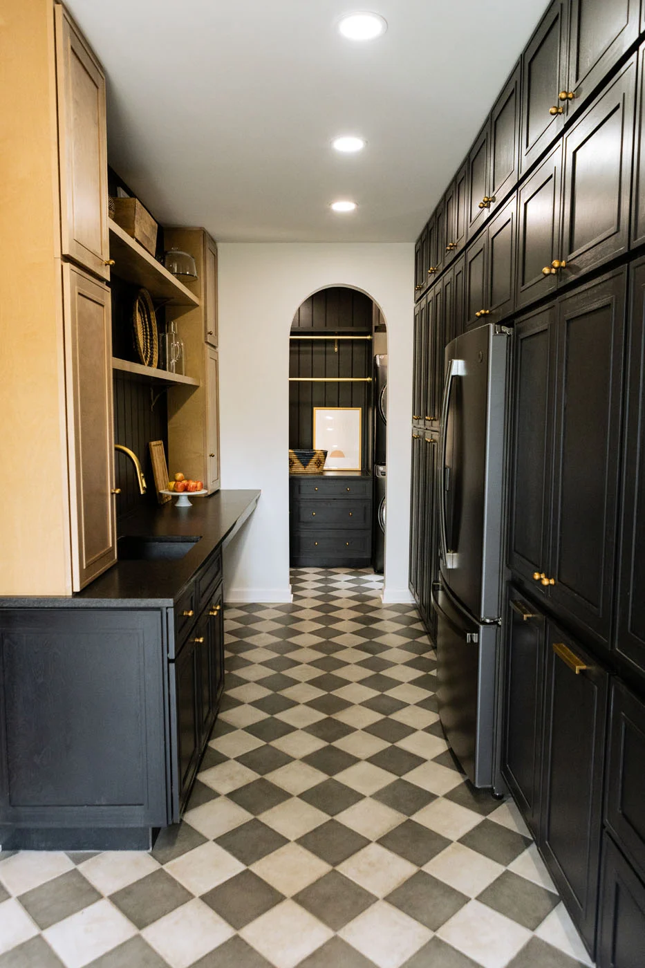 Seward Hall butler pantry with checkered tile